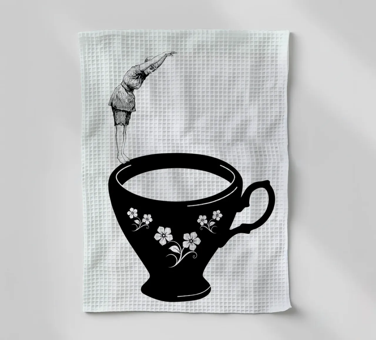 Kopfsprung in Teetasse torchon de Amy & Kurt