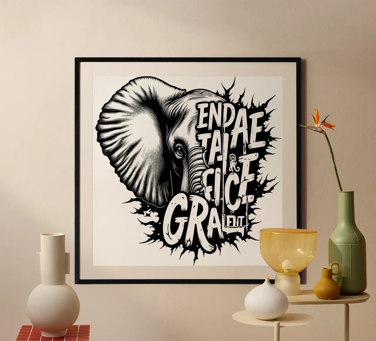 Endure, Adapt, Grow poster with plastic frame by artdesign1985