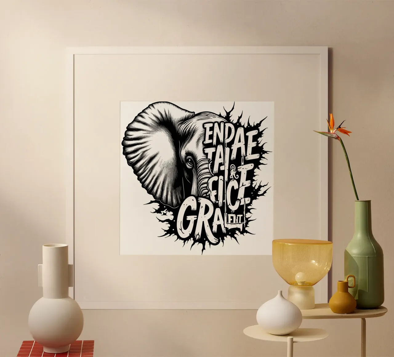 Endure, Adapt, Grow poster with plastic frame by artdesign1985
