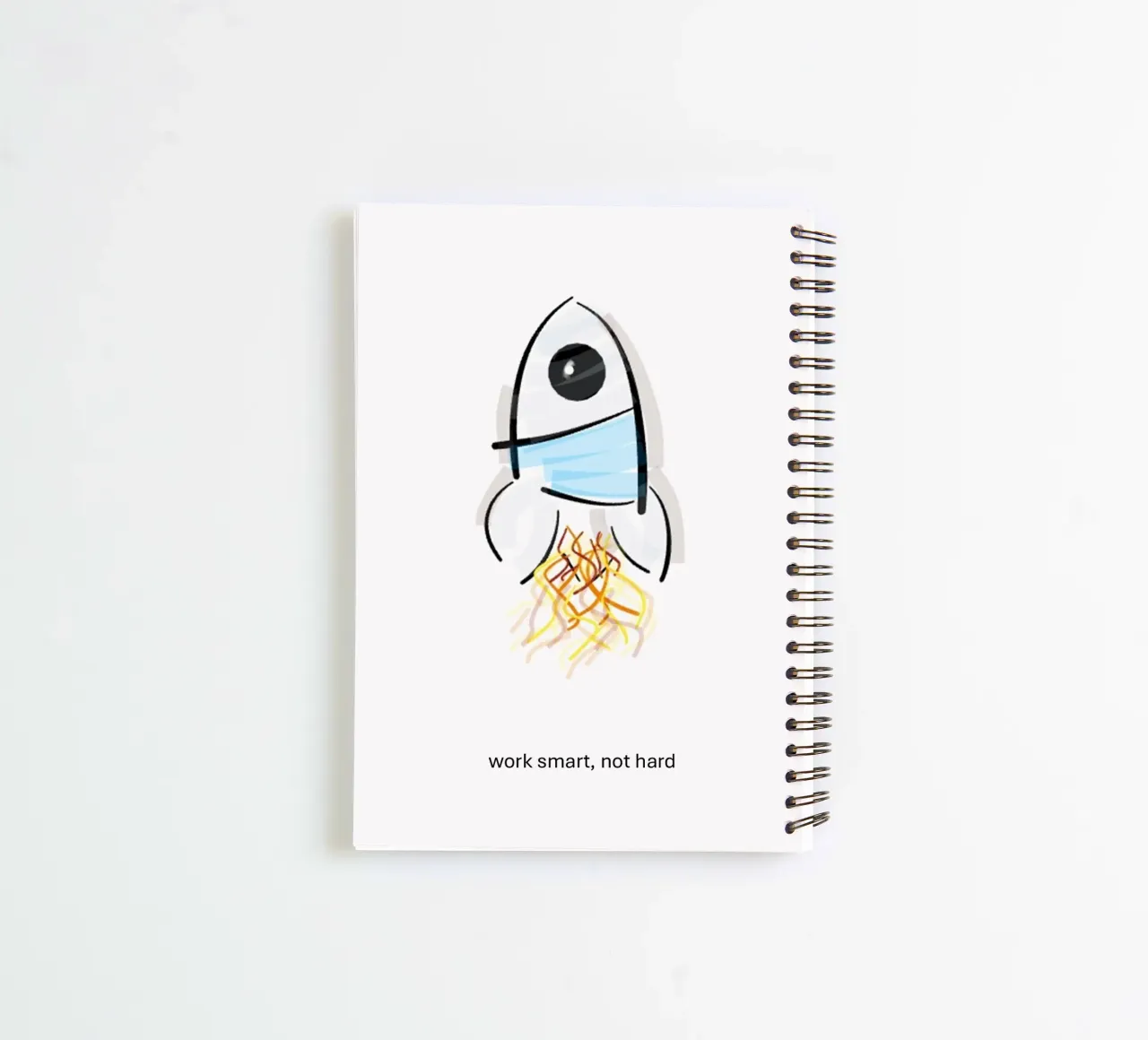 Rocket - Sketch "Work smart not hard" spiral notebook by B Art