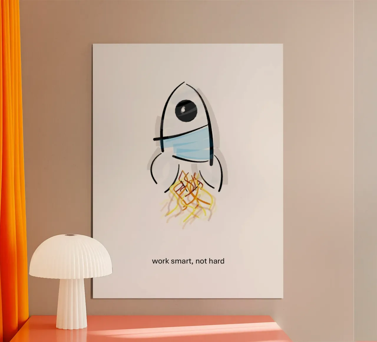 Rocket - Sketch "Work smart not hard" Hahnemühle von B Art