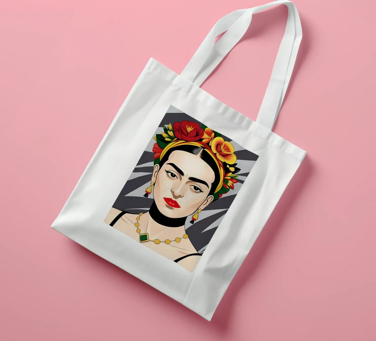 Frida Kahlo With Flowers In Hair tote bag by ART DECO