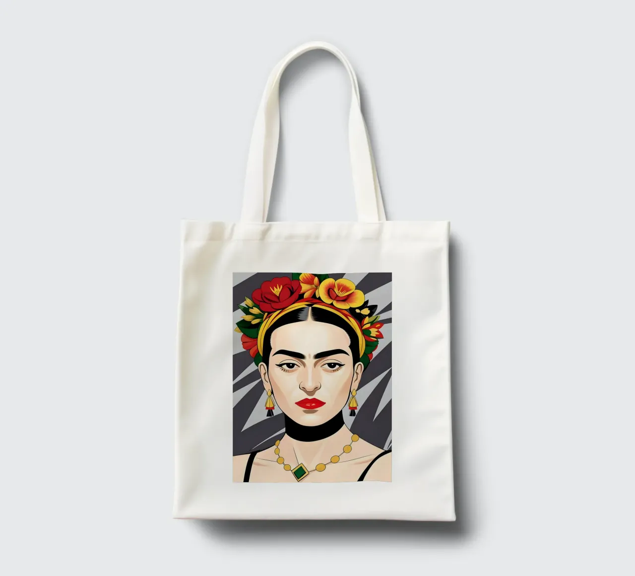 Frida Kahlo With Flowers In Hair tote bag by ART DECO