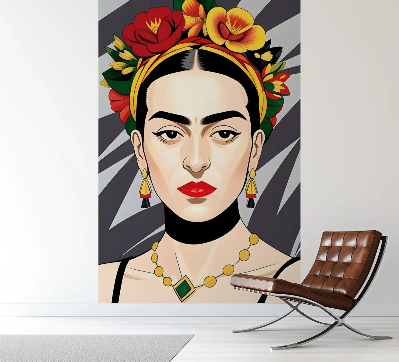 Frida Kahlo With Flowers In Hair photo wallpaper by ART DECO