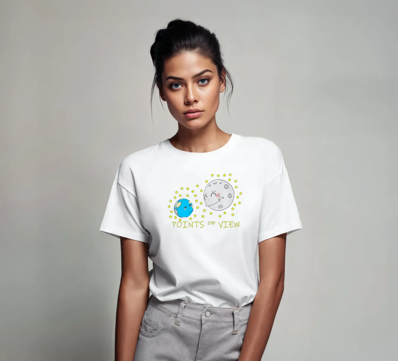 Points de vue Cute Kawaii Moon t-shirt de sillyindustries
