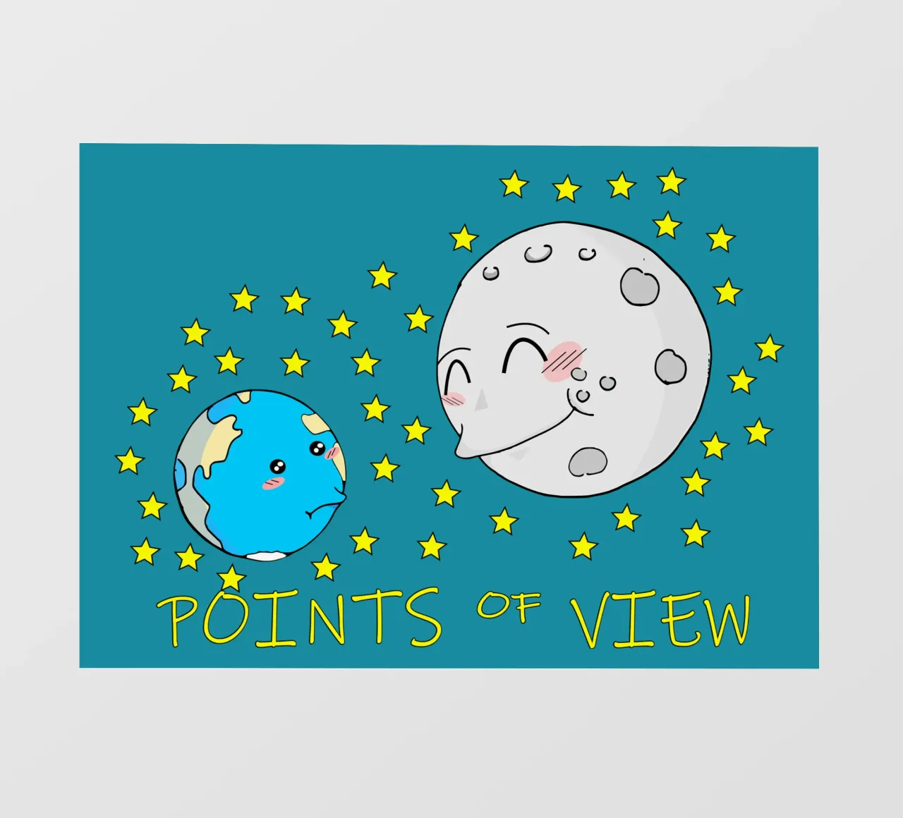 Points de vue Cute Kawaii Moon bâche pvc de sillyindustries