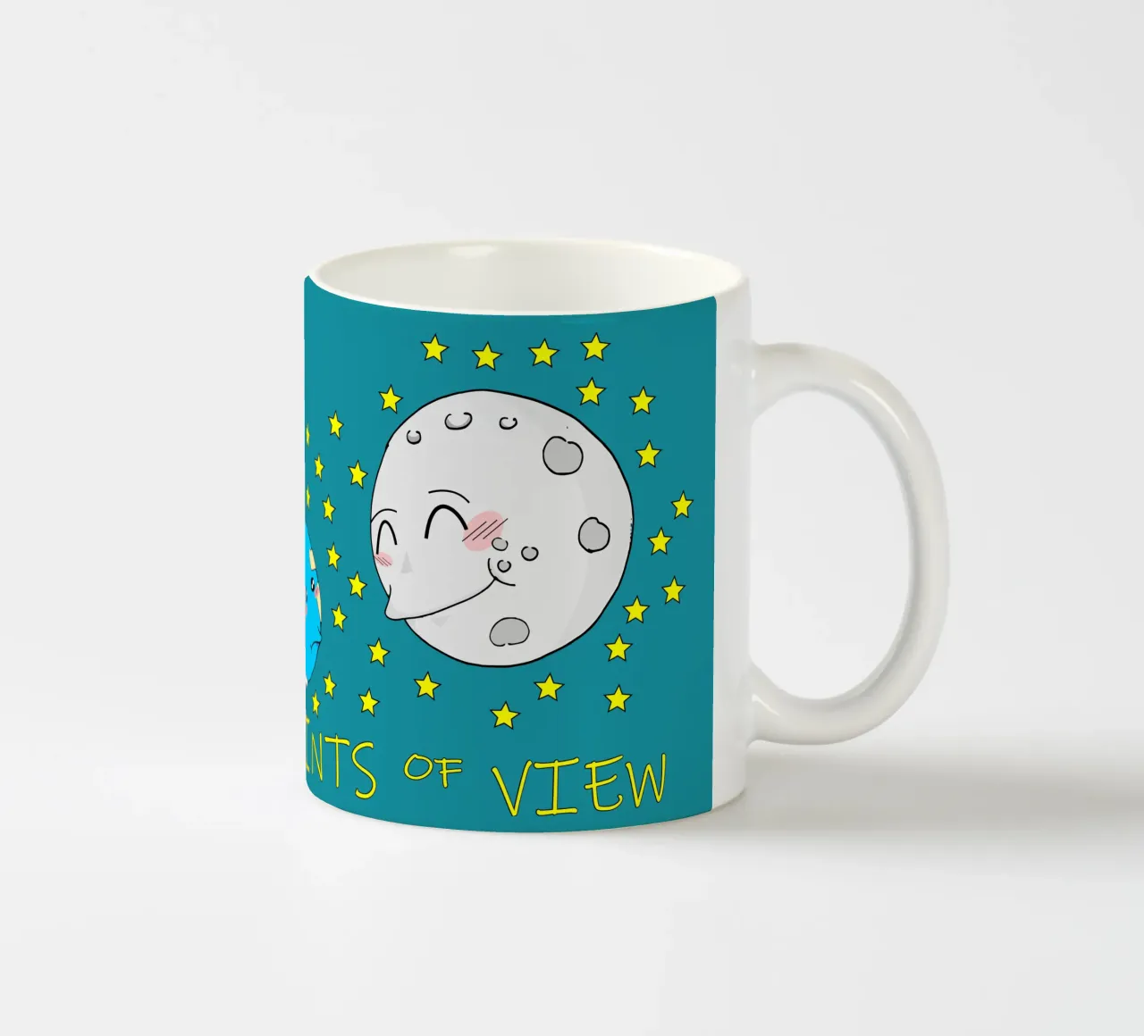 Points de vue Cute Kawaii Moon mug en céramique de sillyindustries