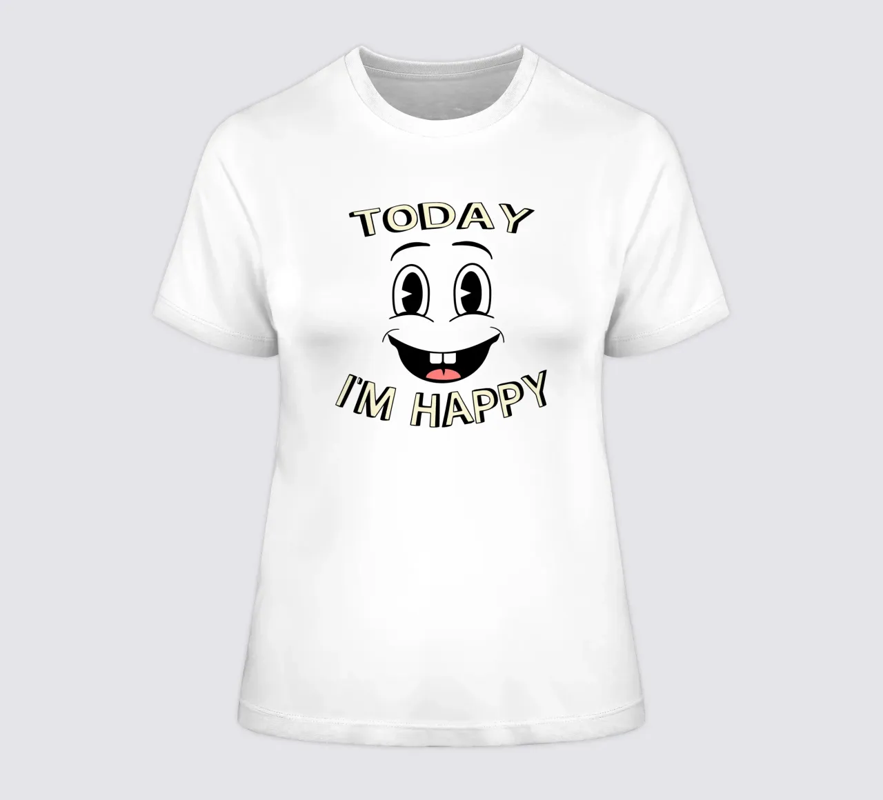 Today I'm Happy! women's fitted t-shirt by sillyindustries