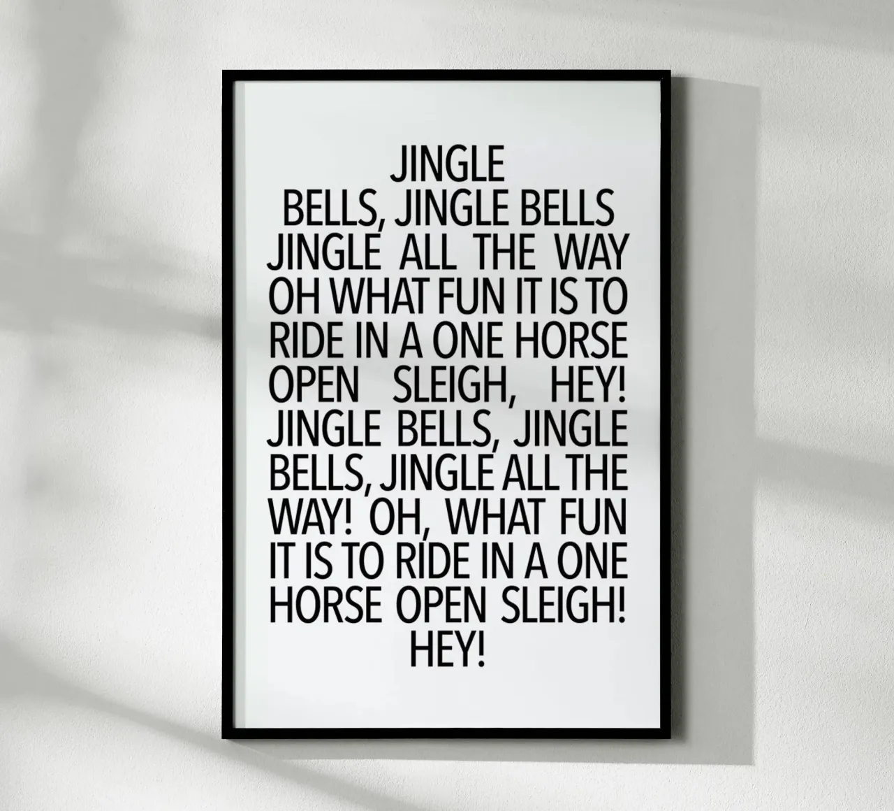 Jingle Bells poster con telaio in legno da Studio One