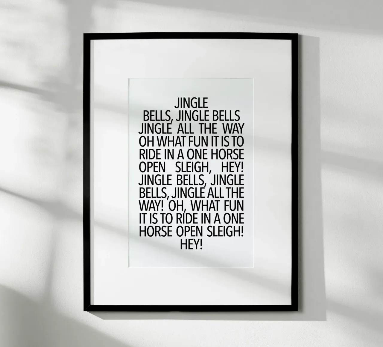 Jingle Bells poster con telaio in legno da Studio One