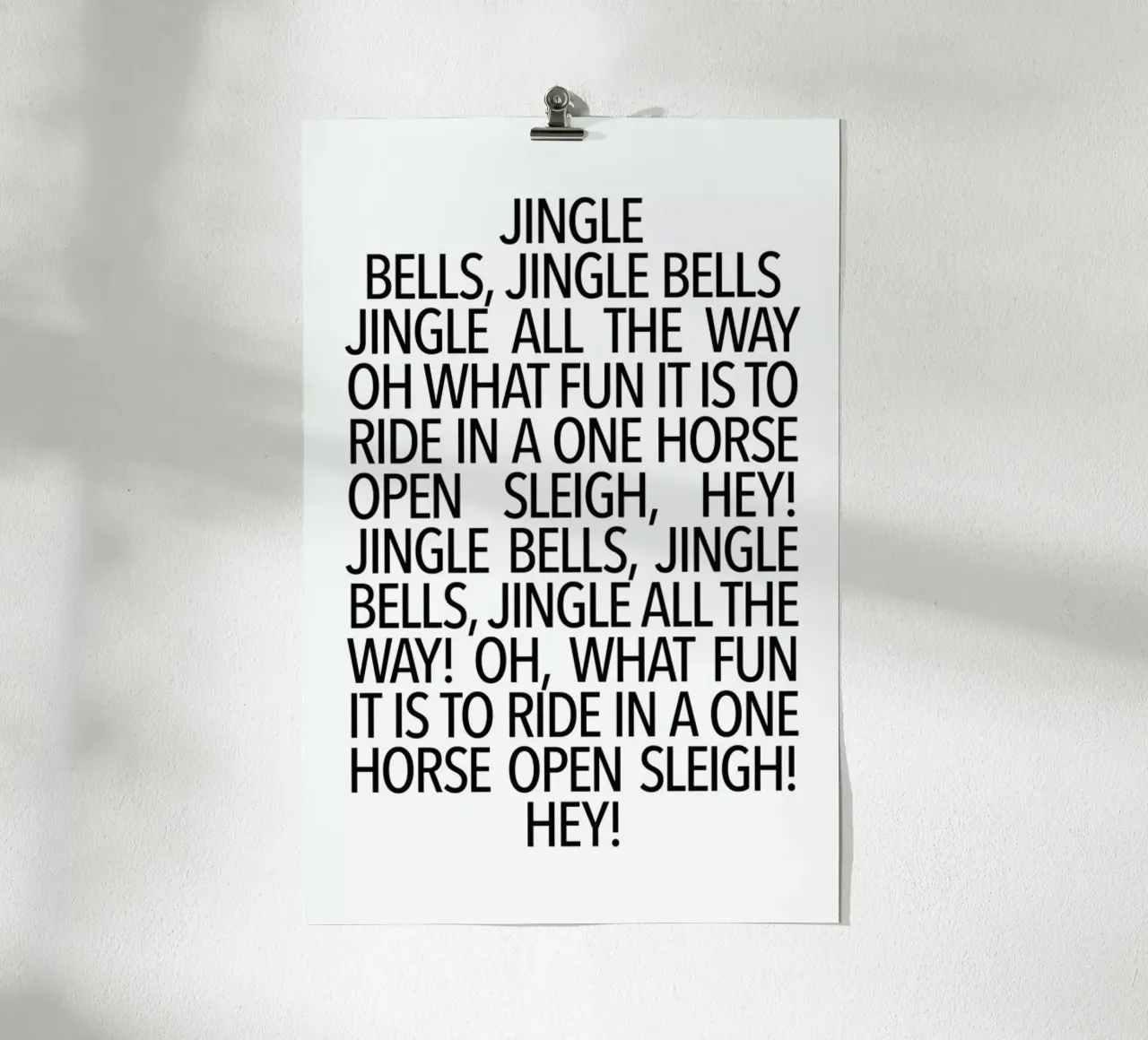 Jingle Bells poster con telaio in legno da Studio One