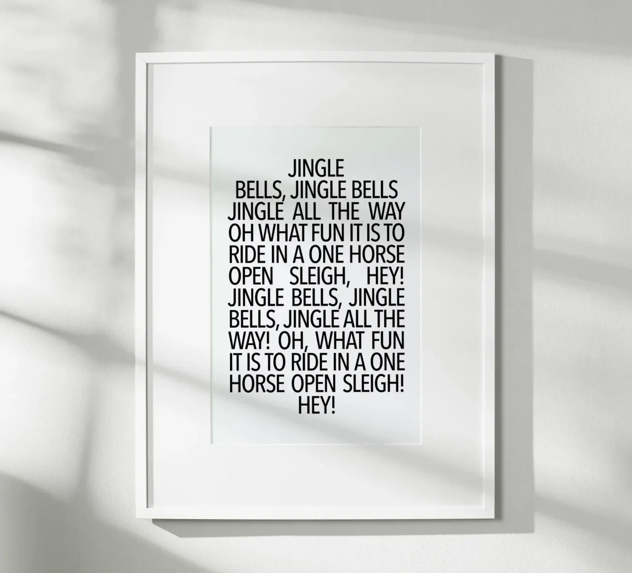 Jingle Bells poster con telaio in legno da Studio One