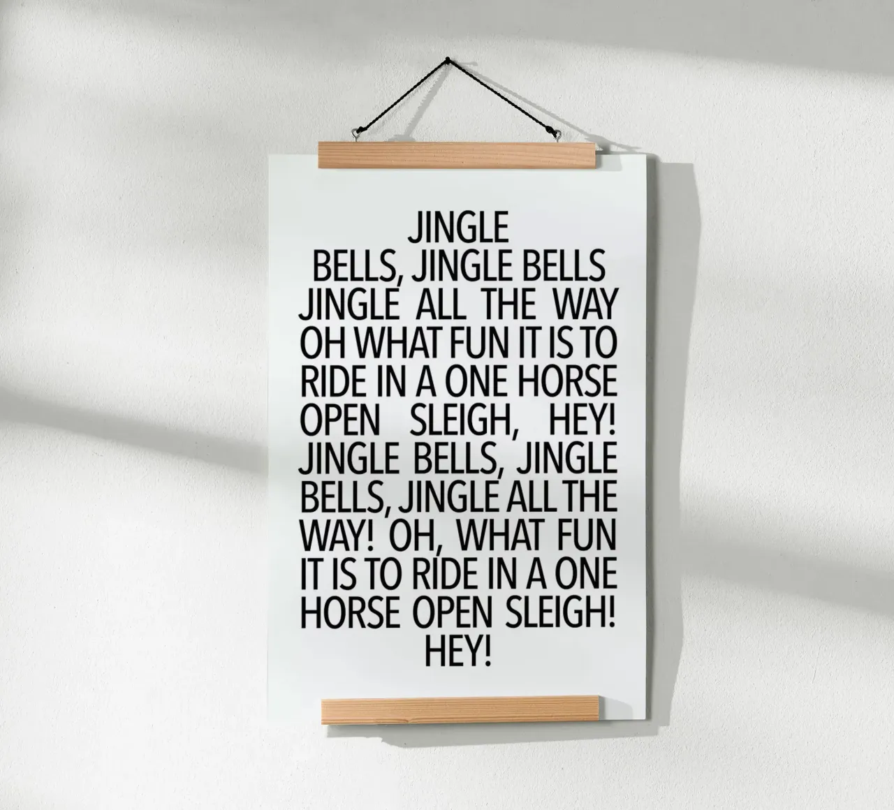 Jingle Bells poster con telaio in legno da Studio One