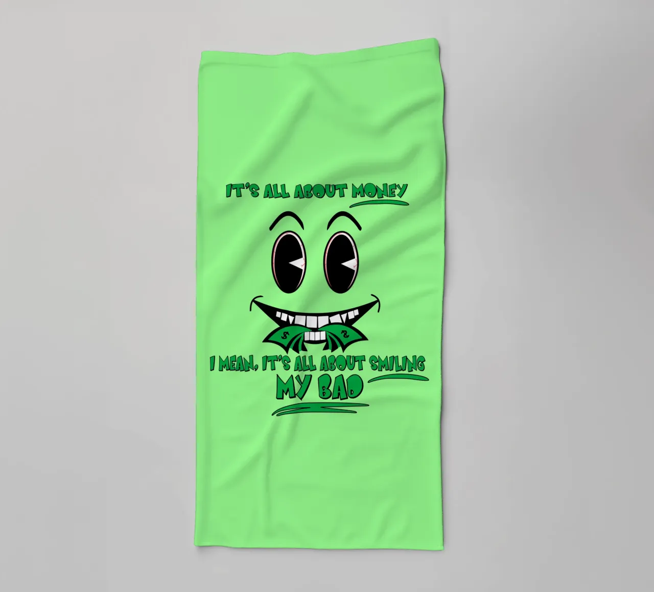Simplemente sonríe toalla de baño de sillyindustries