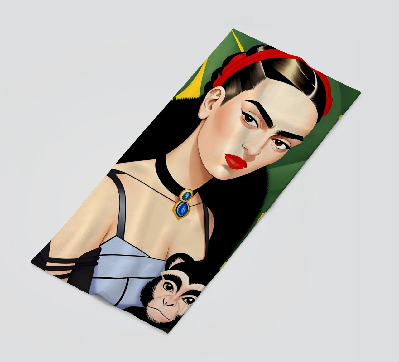 Frida Kahlo e la scimmia telo mare da ART DECO