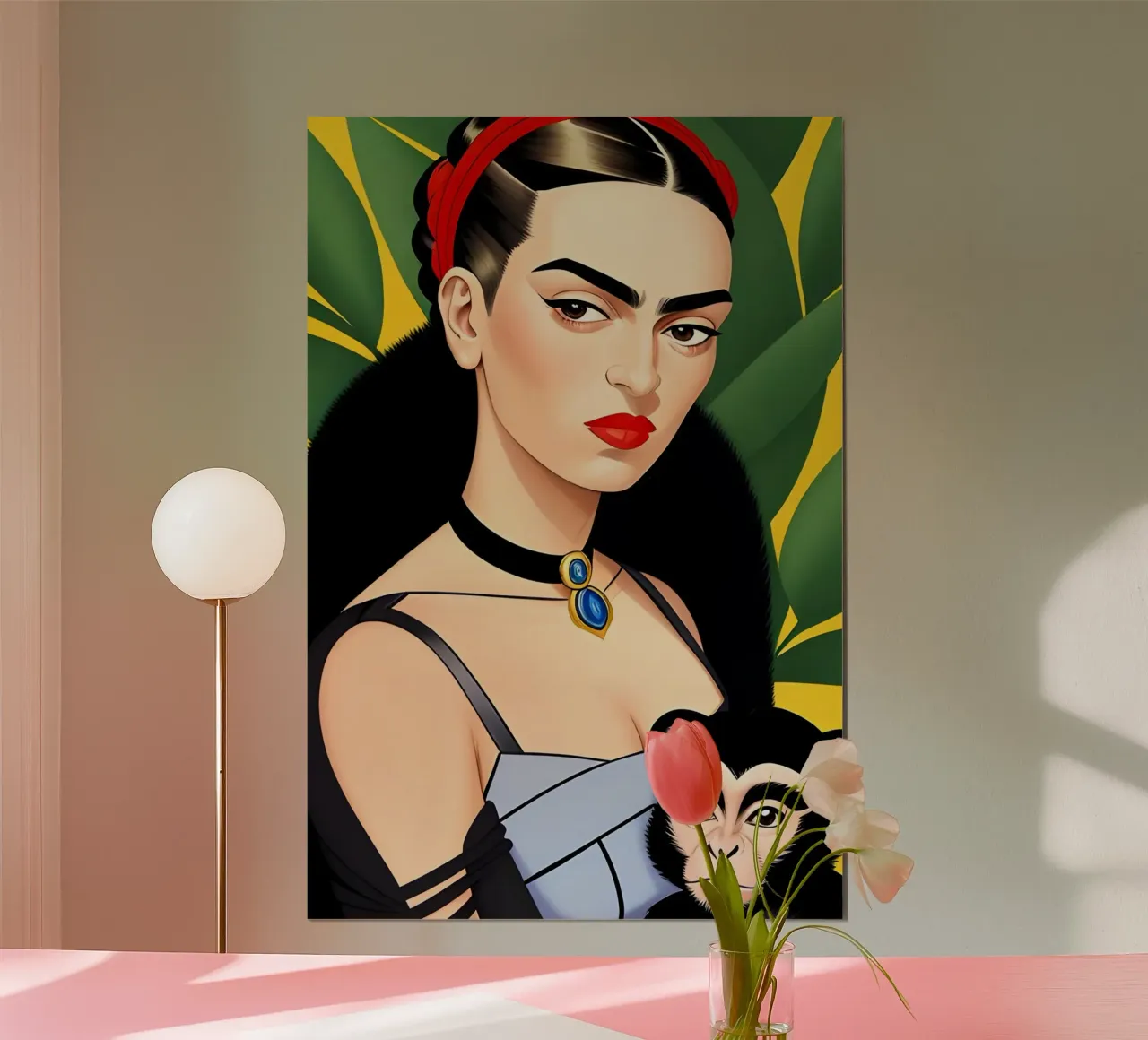 Frida Kahlo e la scimmia carta hahnemühle da ART DECO