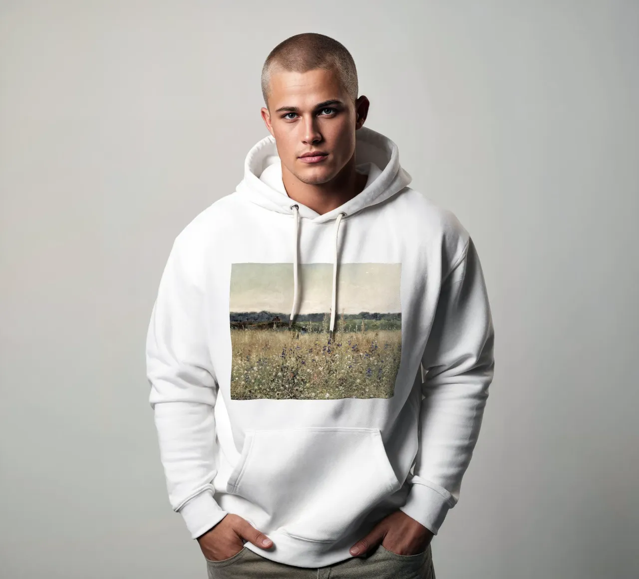 Flower Field Landscape felpa con cappuccio da apoloprints