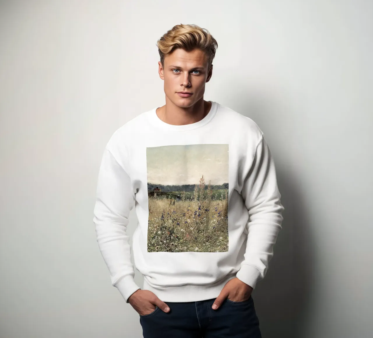 Flower Field Landscape felpa da apoloprints