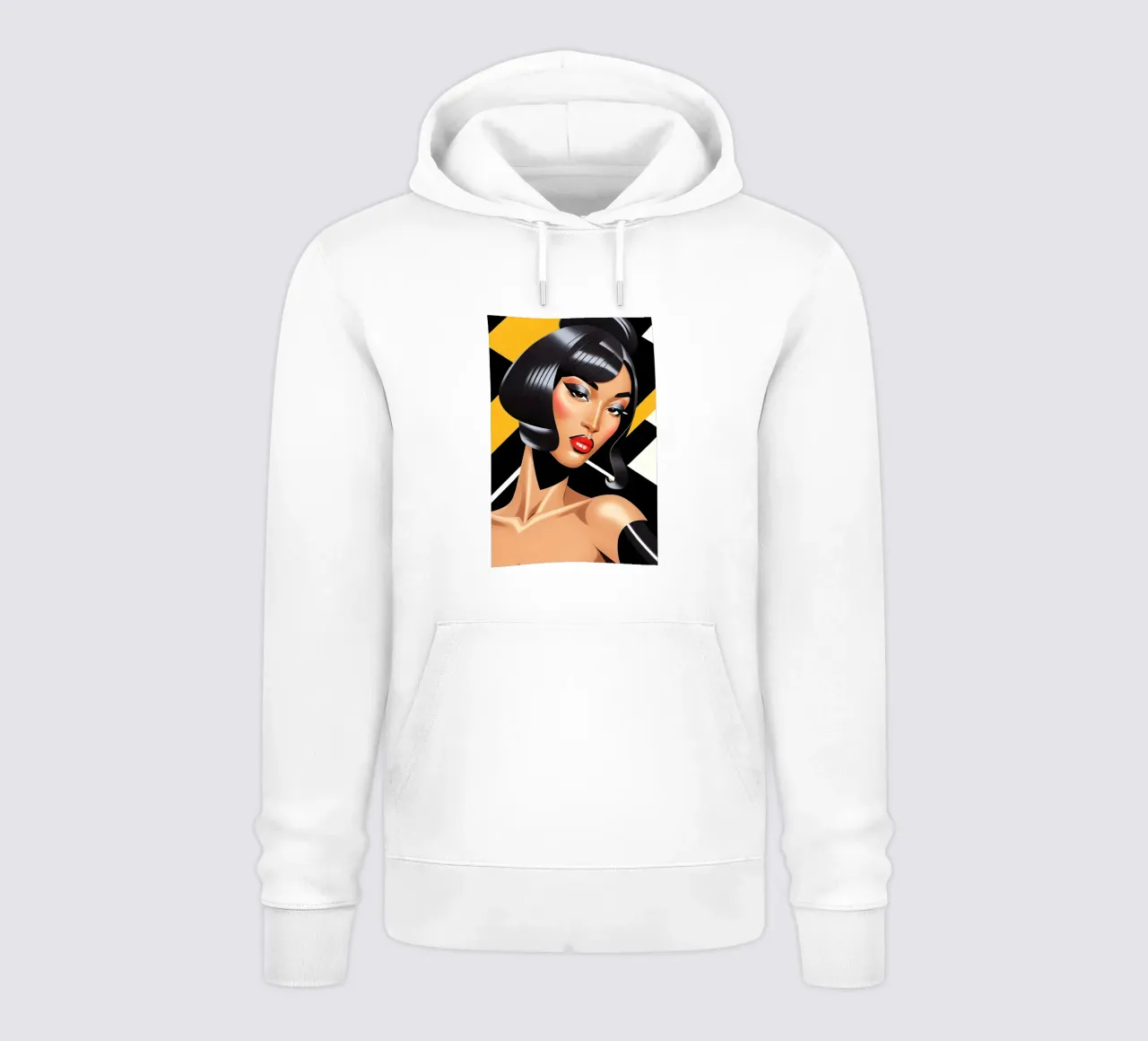 MODA RETRÒ GEOMETRICA VOGUE felpa con cappuccio da ART DECO
