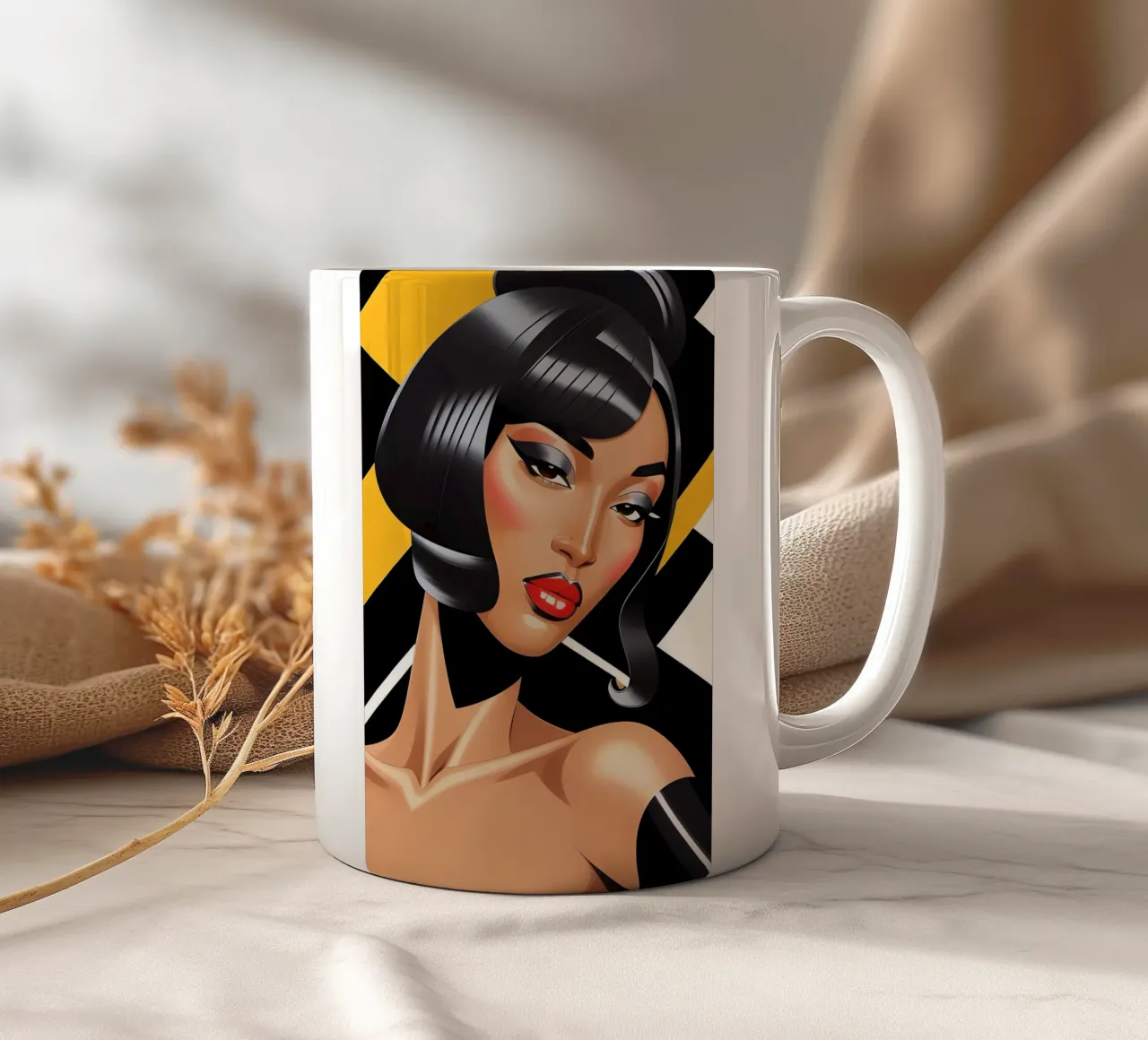 MODA RETRÒ GEOMETRICA VOGUE tazza in ceramica da ART DECO