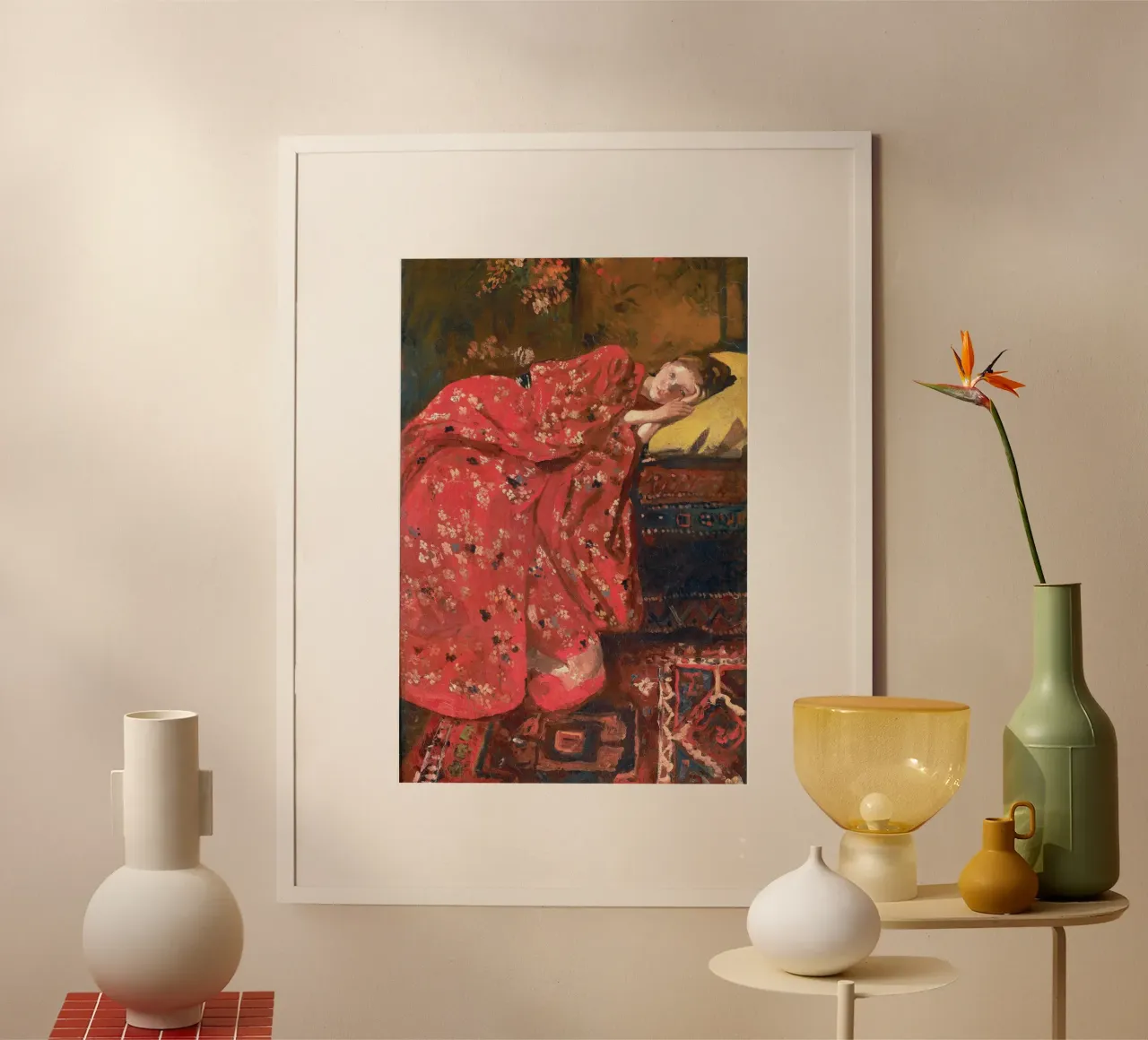 The Red Kimono poster con telaio in alluminio da apoloprints