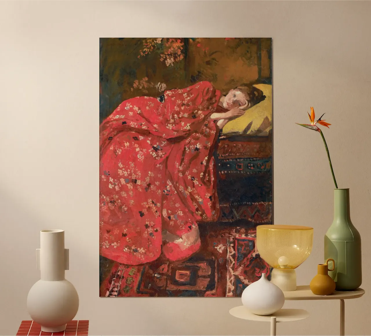 The Red Kimono poster con telaio in alluminio da apoloprints
