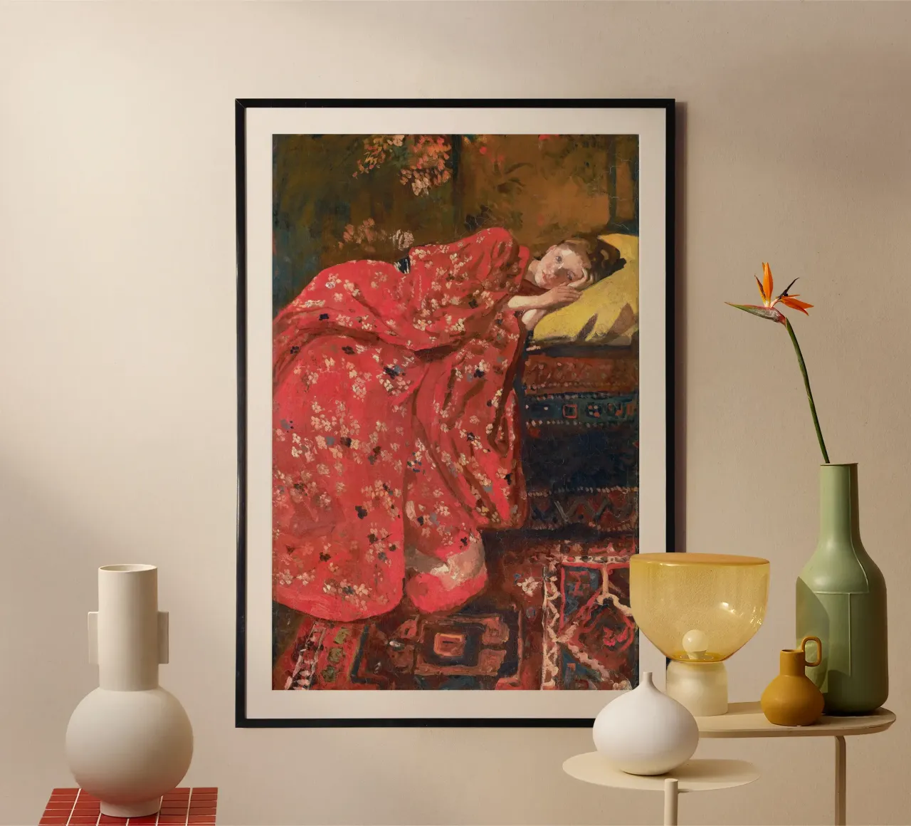 The Red Kimono poster con telaio in alluminio da apoloprints