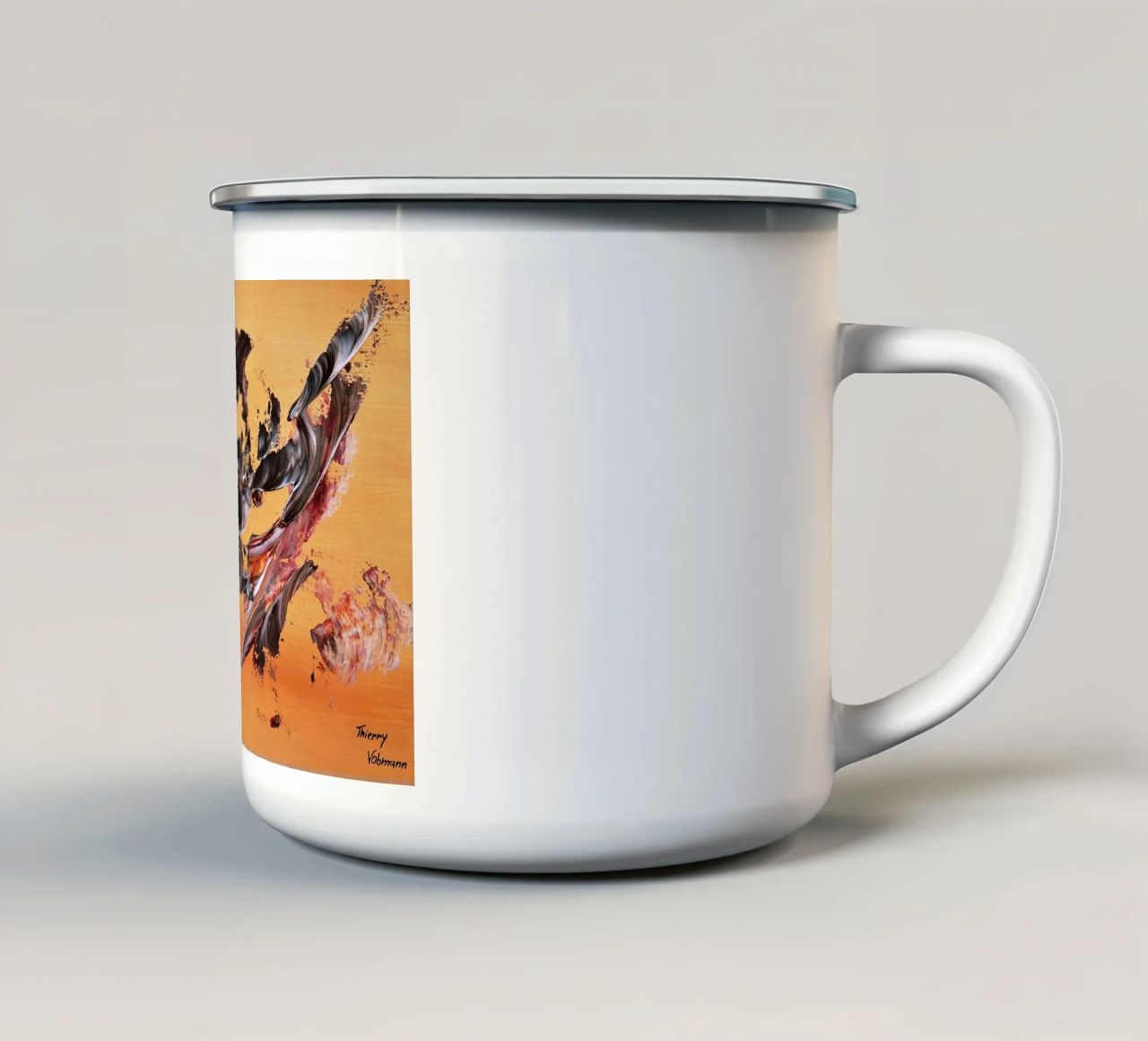 IDEAL GIFT 125 tazza in smalto da Thierry Vobmann Abstract painting