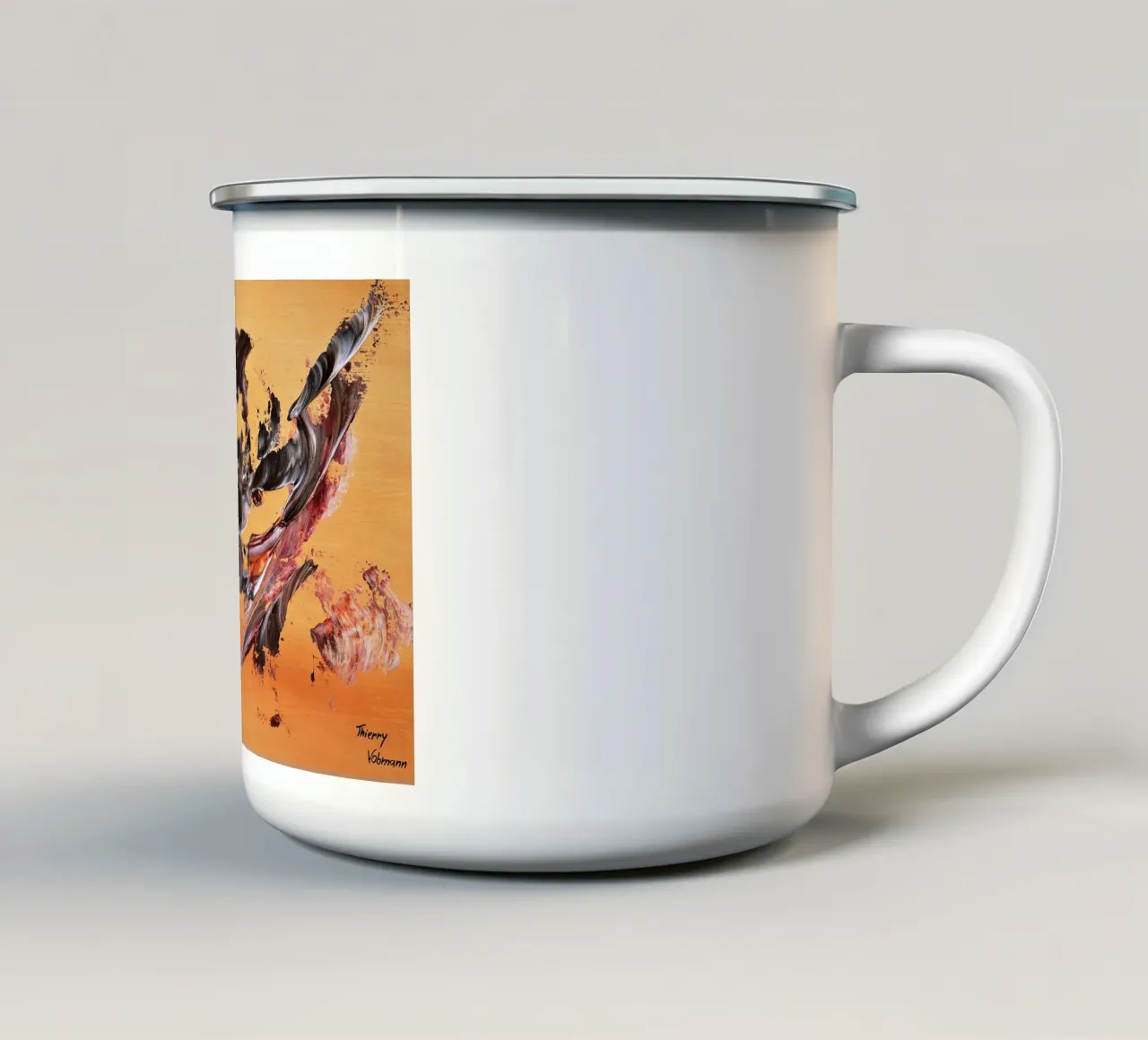 IDEAL GIFT 125 tazza in smalto da Thierry Vobmann Abstract painting