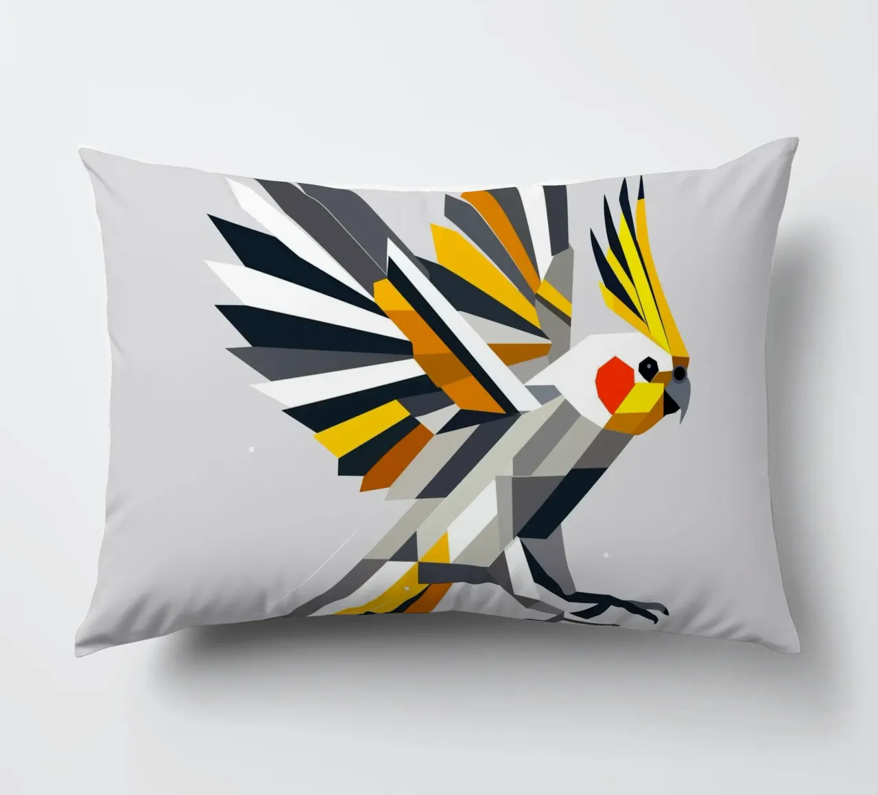 Cacatua geometrico e colorato cuscino da namosh