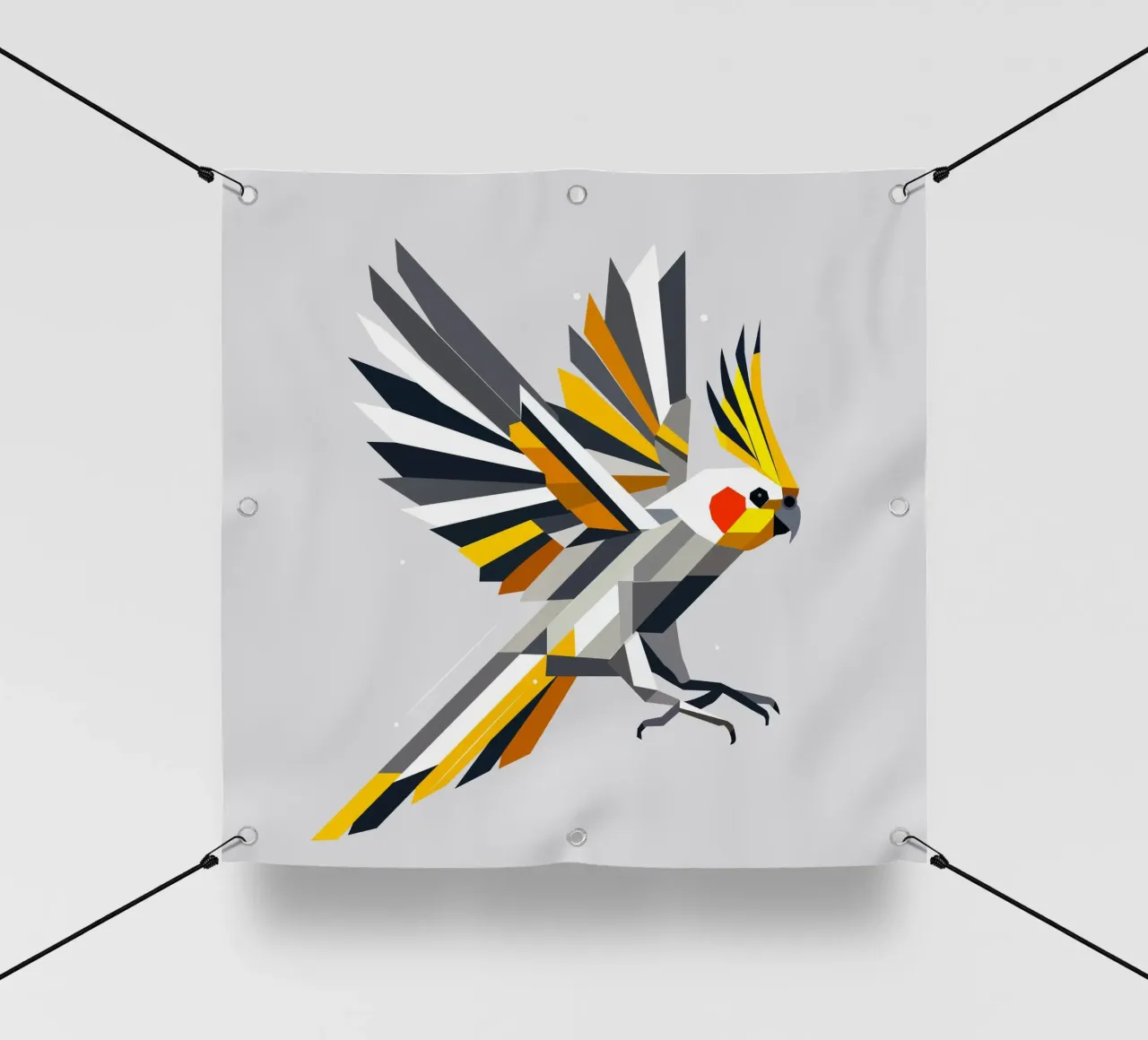 Cacatua geometrico e colorato telo in pvc da namosh