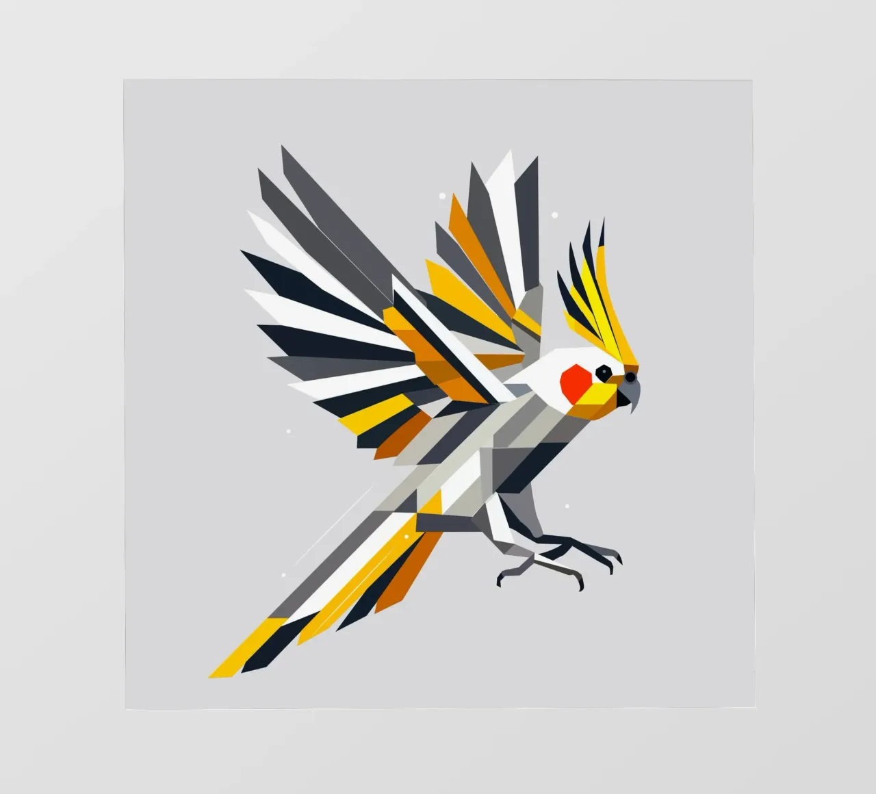 Cacatua geometrico e colorato telo in pvc da namosh