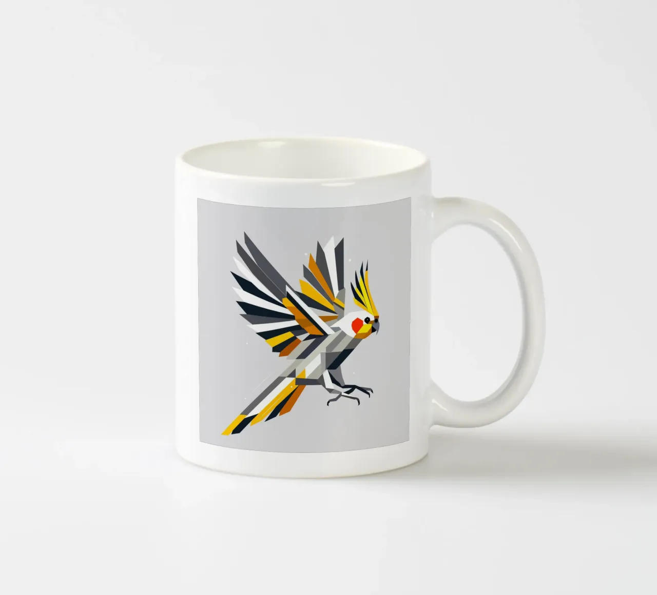 Cacatua geometrico e colorato tazza in ceramica da namosh