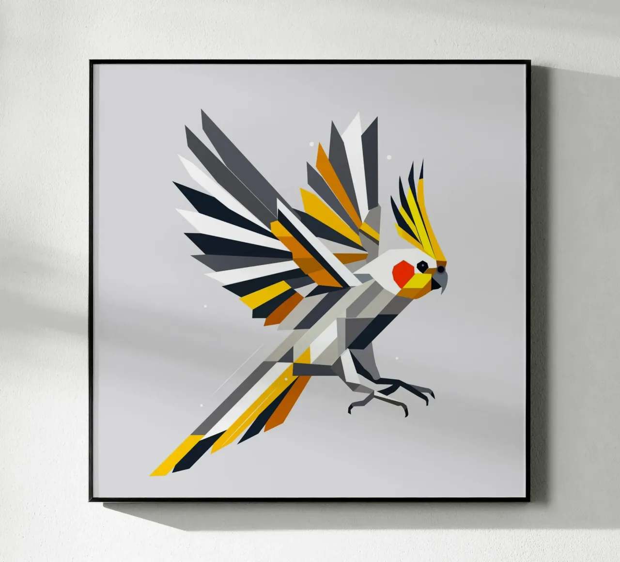Cacatua geometrico e colorato plexiglass da namosh