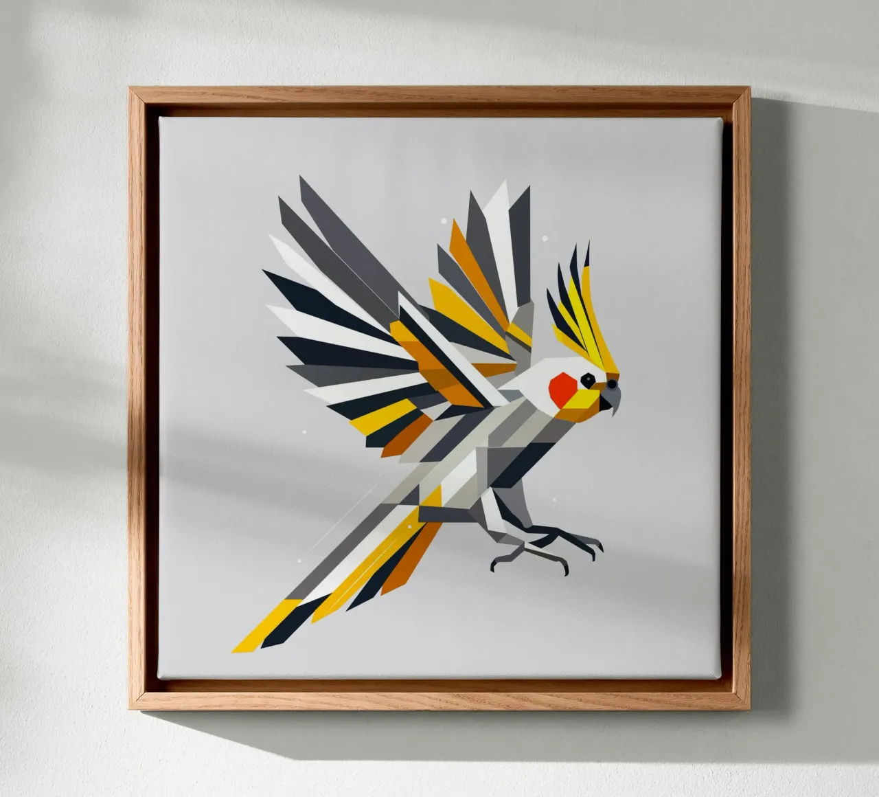 Cacatua geometrico e colorato tela da namosh