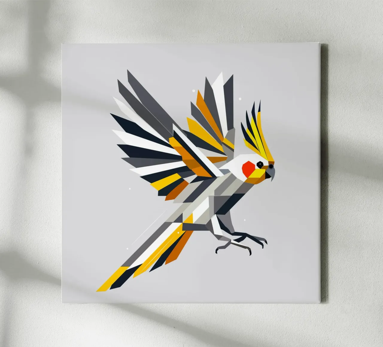 Cacatua geometrico e colorato tela da namosh