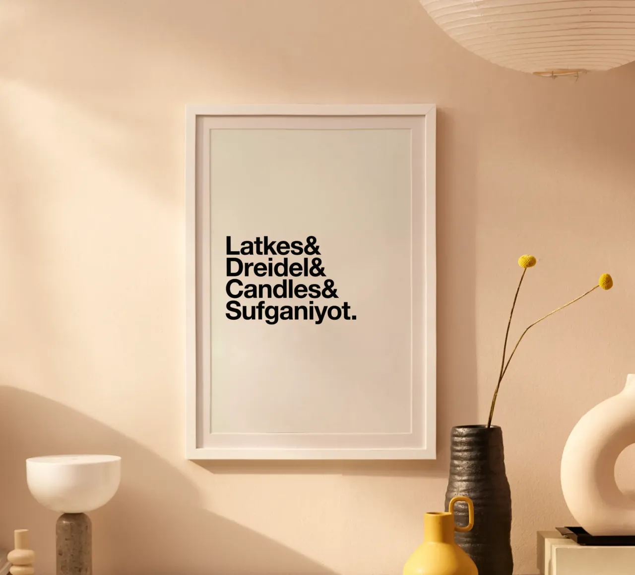 Latkes & Sufganiyot poster con telaio in legno da Studio One