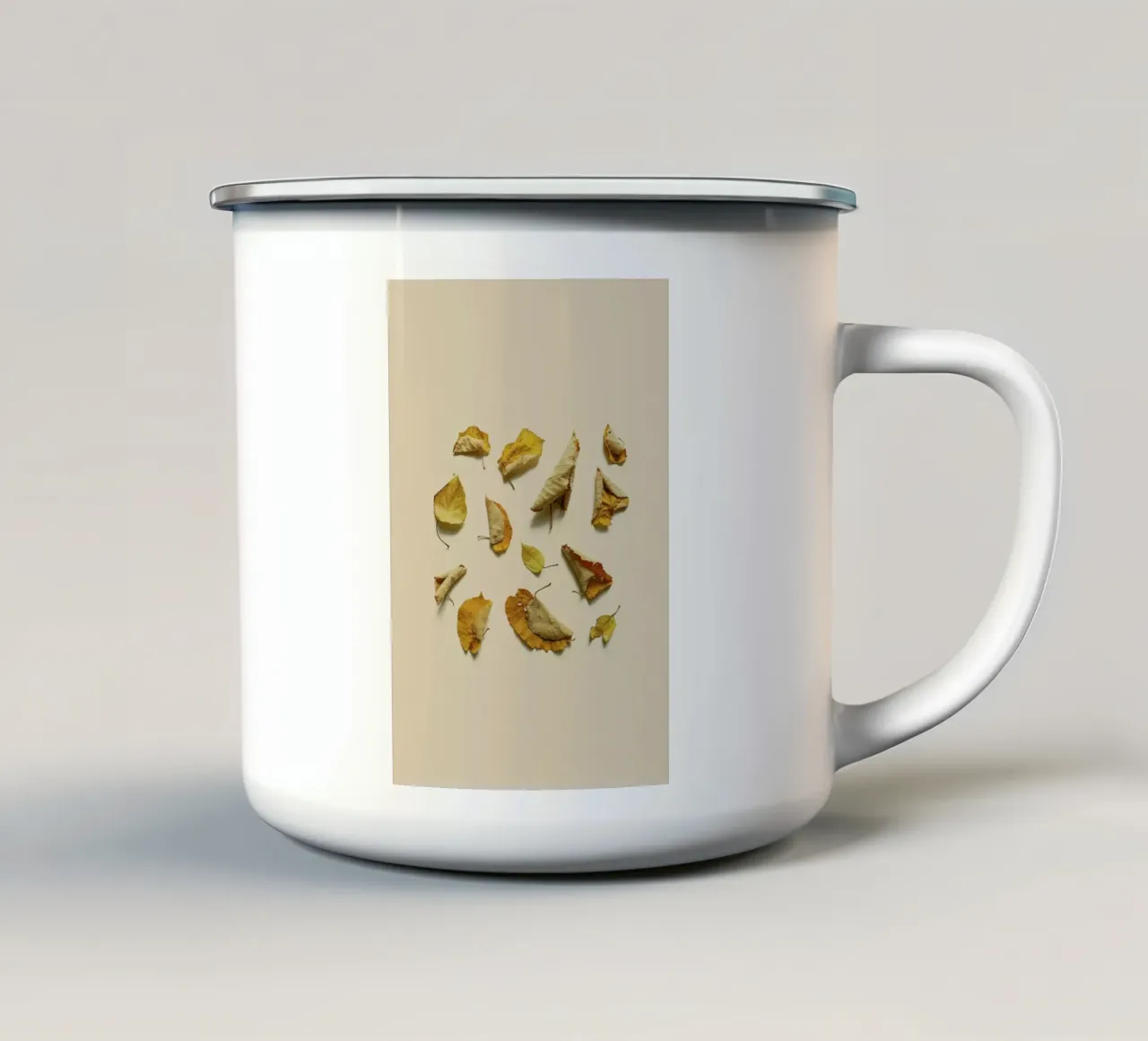 COMPOSIZIONE FOGLIE VI tazza in smalto da Elena Veronese