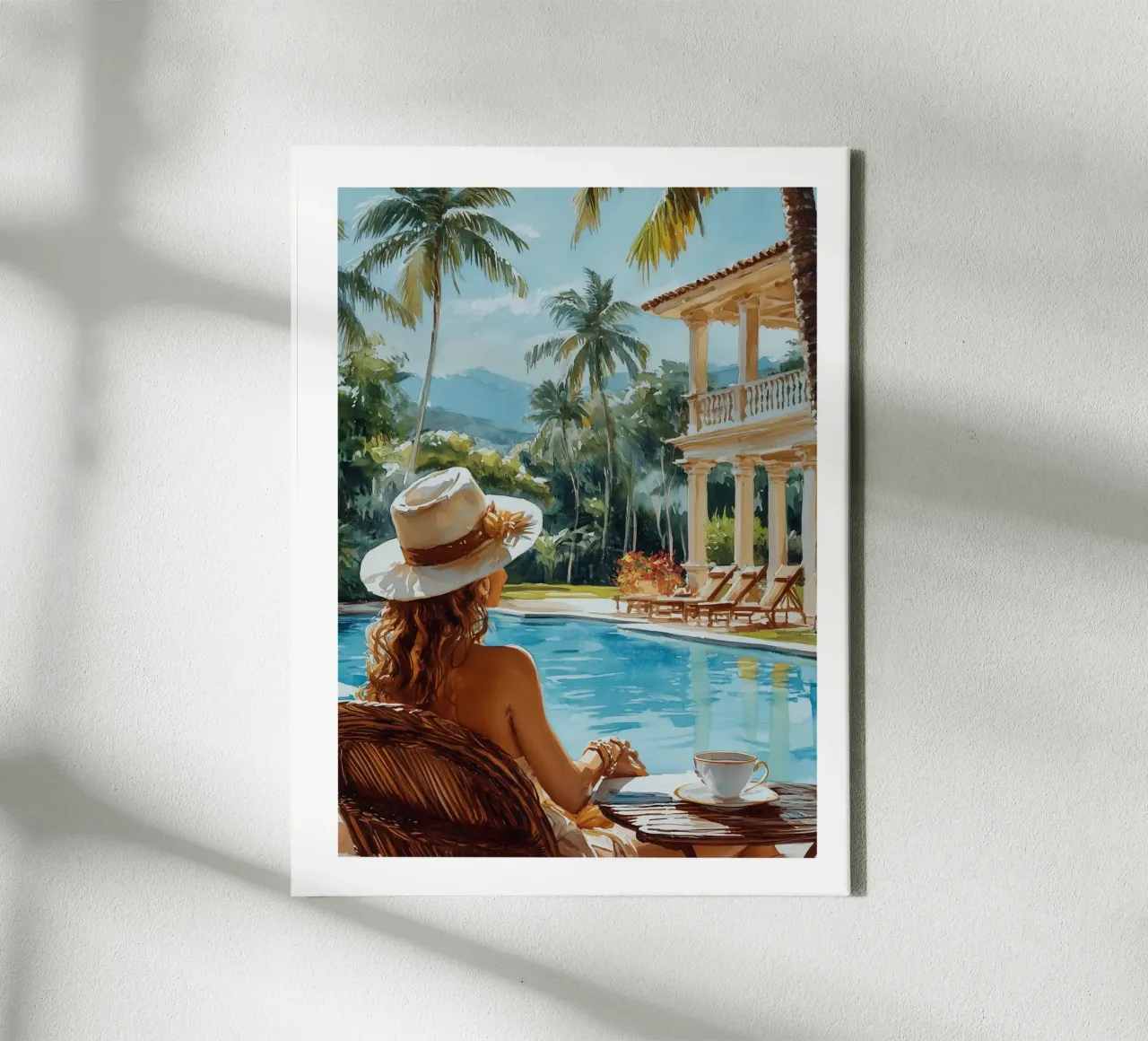 Relaxing by the pool canvas by Shores & Skies