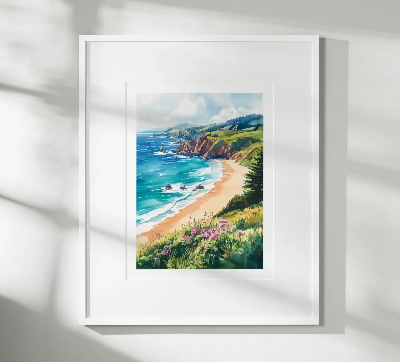 Paesaggio costiero con fiori selvatici carta hahnemühle da Shores & Skies