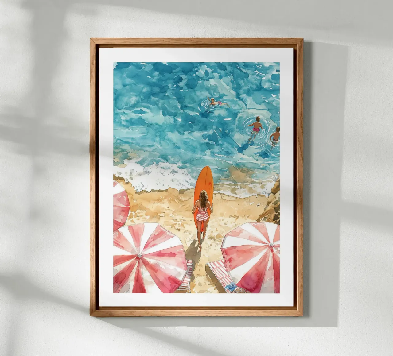 Surfista in viaggio verso l'oceano alluminio dibond da Shores & Skies