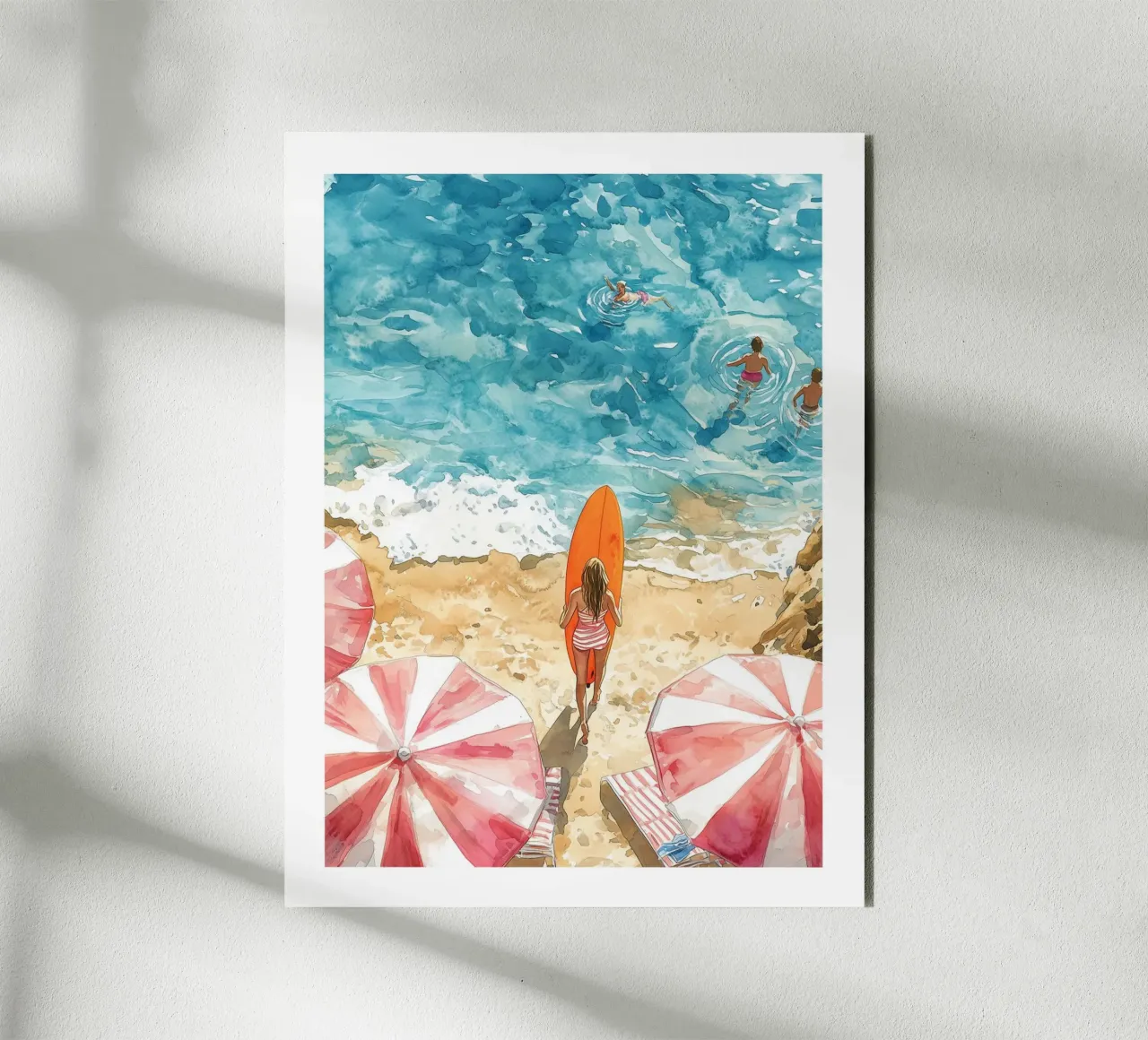 Surfista in viaggio verso l'oceano alluminio dibond da Shores & Skies