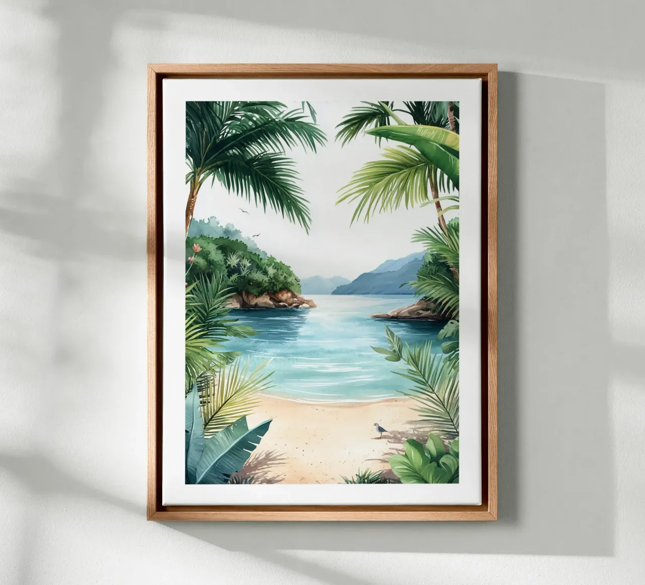 Palm trees and mountains canvas by Shores & Skies
