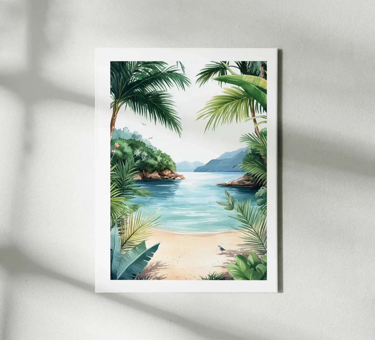 Palm trees and mountains canvas by Shores & Skies