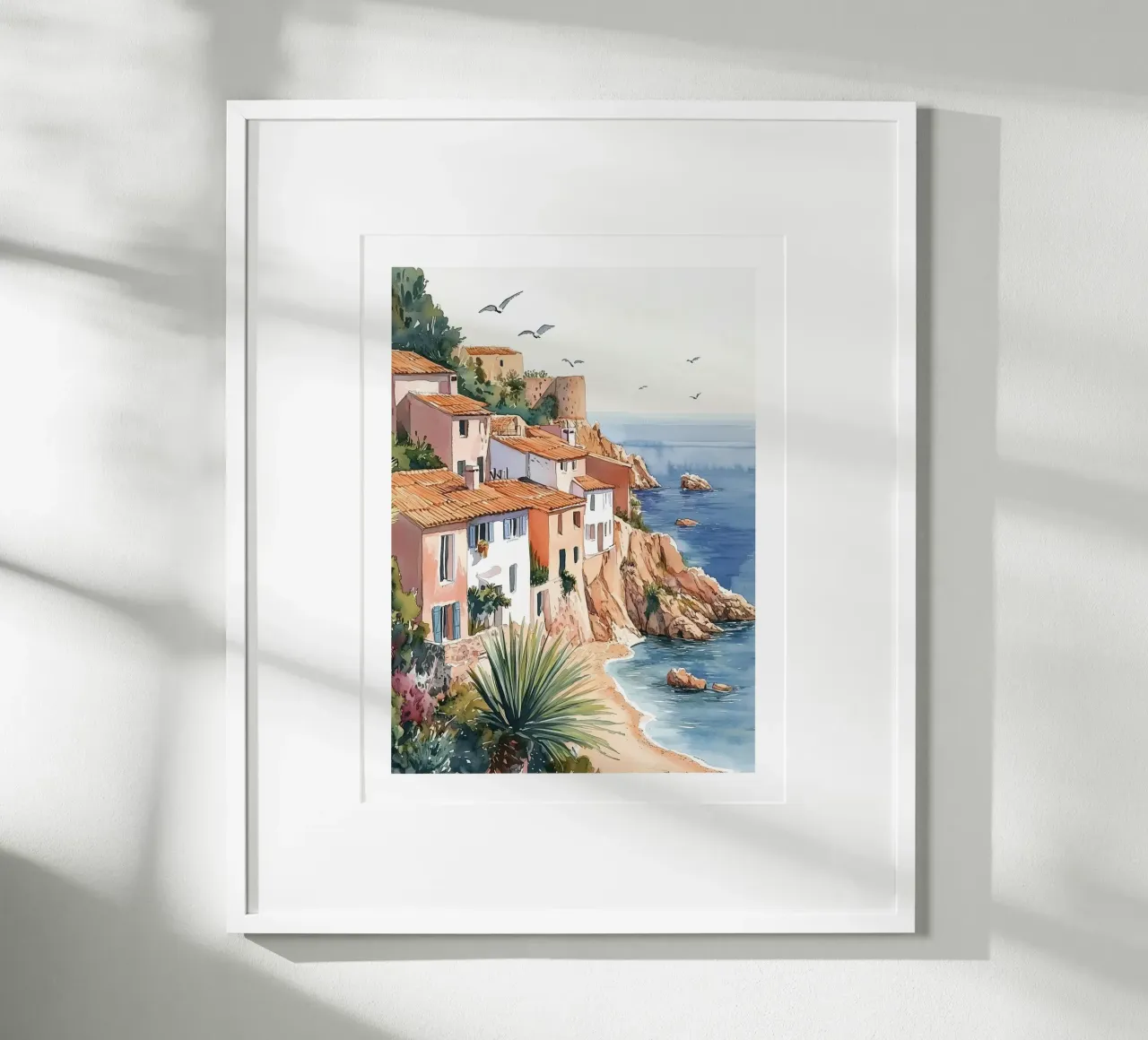 Mediterranean village on a cliff hahnemühle by Shores & Skies
