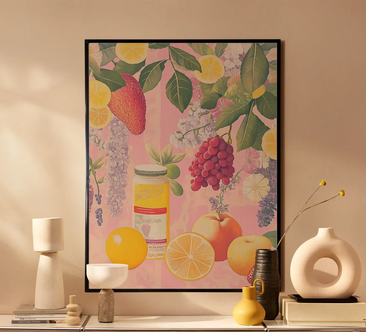 Marmellata di frutta estiva poster con telaio in legno da Carinaprint