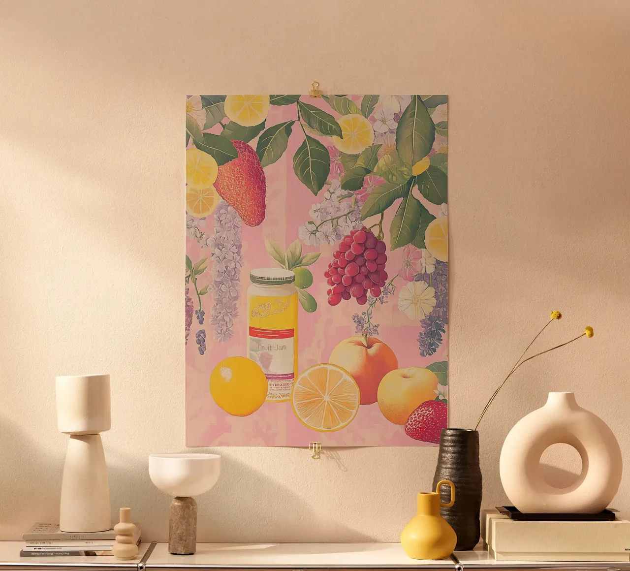 Marmellata di frutta estiva poster con telaio in legno da Carinaprint