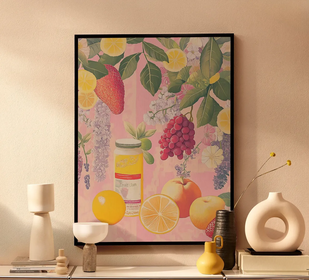 Marmellata di frutta estiva poster con telaio in legno da Carinaprint