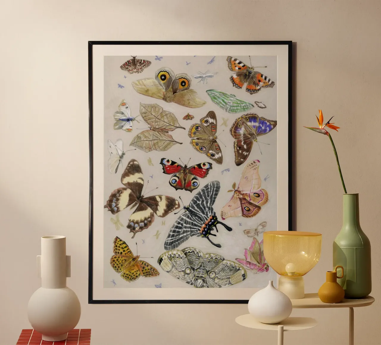 Het Lied Van De Vlinder poster con telaio in alluminio da Heina Dokter Illustrations