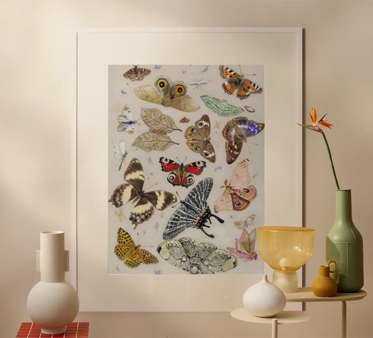Het Lied Van De Vlinder poster con telaio in alluminio da Heina Dokter Illustrations